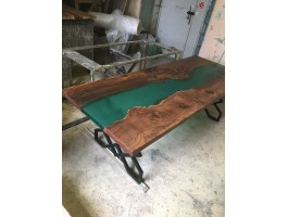 Эпоксидный стол река из слэба бирюзовый-foto9
