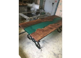 Эпоксидный стол река из слэба бирюзовый-foto9