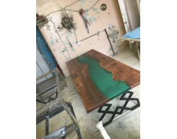 Эпоксидный стол река из слэба бирюзовый-foto10