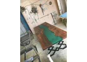 Эпоксидный стол река из слэба бирюзовый-foto10