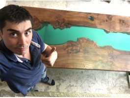 Эпоксидный стол река из слэба бирюзовый-foto7