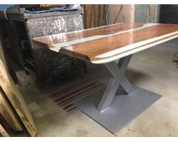 Белый эпоксидный стол река -foto3