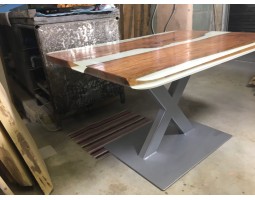 Белый эпоксидный стол река -foto3