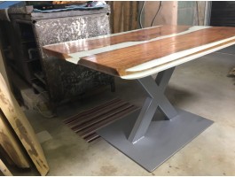 Белый эпоксидный стол река -foto3