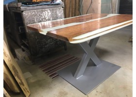 Белый эпоксидный стол река -foto3