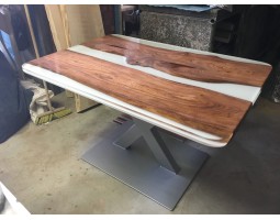 Белый эпоксидный стол река -foto2