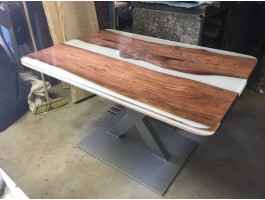 Белый эпоксидный стол река -foto2