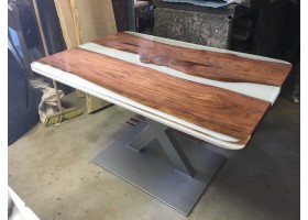 Белый эпоксидный стол река -foto2