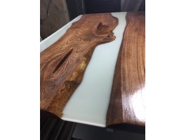 Белый эпоксидный стол река -foto9