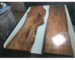 Белый эпоксидный стол река -foto8
