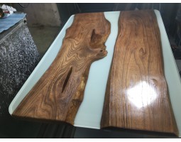 Белый эпоксидный стол река -foto8