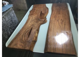 Белый эпоксидный стол река -foto8