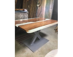 Белый эпоксидный стол река -foto11