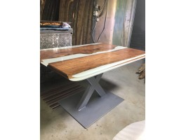 Белый эпоксидный стол река -foto11