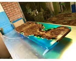 Дизайнерская барная стойка река со мхом-foto3