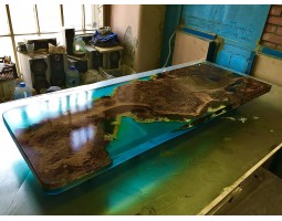 Дизайнерская барная стойка река со мхом-foto5