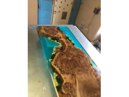 Дизайнерская барная стойка река со мхом-foto2