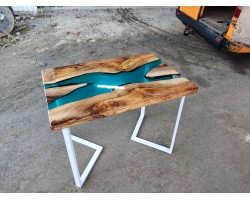 Эпоксидный стол река из американского ореха-foto2