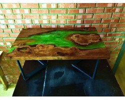 Журнальный эпоксидный стол река из слэбов -foto4