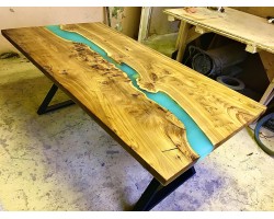 Бирюзовый эпоксидный стол река-foto6