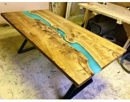 Бирюзовый эпоксидный стол река-foto6