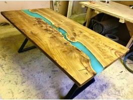 Бирюзовый эпоксидный стол река-foto6