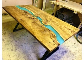 Бирюзовый эпоксидный стол река-foto6
