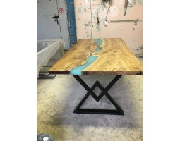 Бирюзовый эпоксидный стол река-foto5