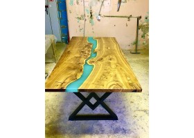 Бирюзовый эпоксидный стол река-foto2