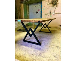 Бирюзовый эпоксидный стол река-foto4