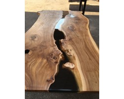  стол река из эпоксидной смолы дерева для кухни