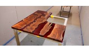 стол река из эпоксидной смолы дерева для дома из карагача